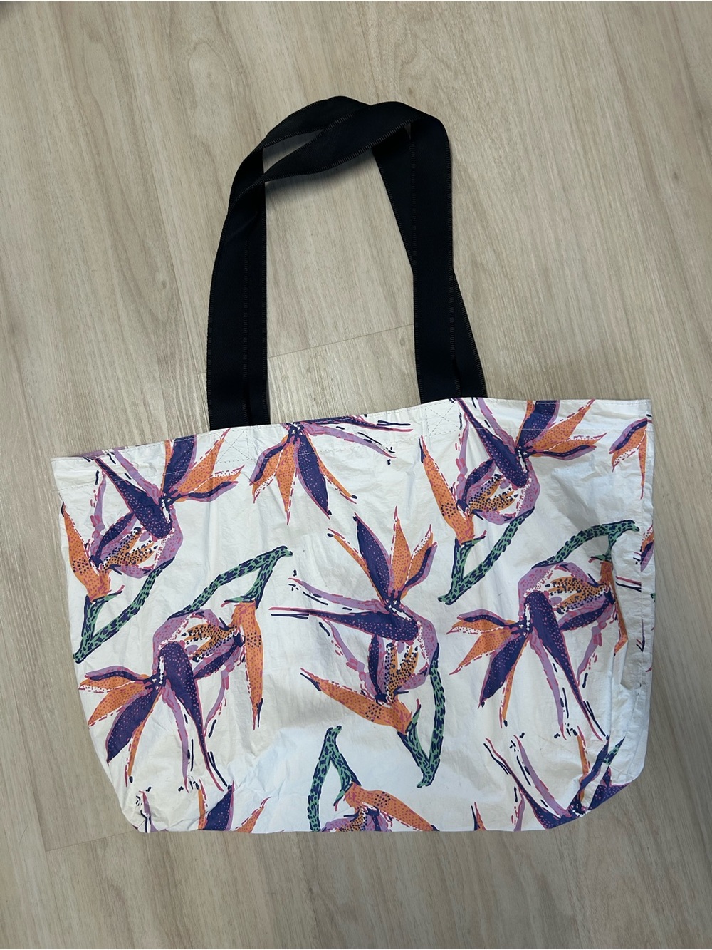 Aloha Collection Reversible Bird Of Paradise Tote Bag Beach Travel